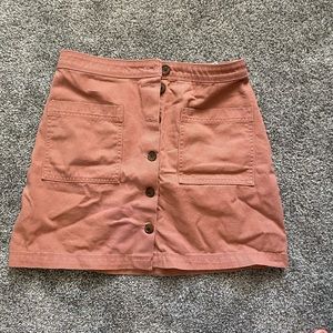 Coral Button Down Skirt